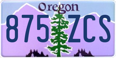 OR license plate 875ZCS
