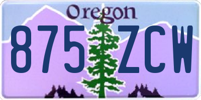 OR license plate 875ZCW