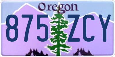 OR license plate 875ZCY