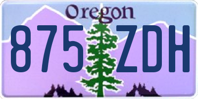 OR license plate 875ZDH