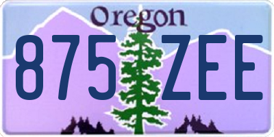 OR license plate 875ZEE