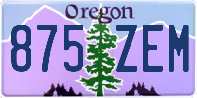 OR license plate 875ZEM
