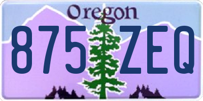 OR license plate 875ZEQ