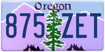 OR license plate 875ZET