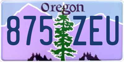 OR license plate 875ZEU