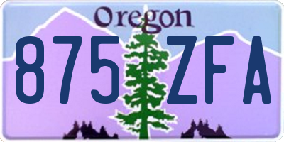 OR license plate 875ZFA