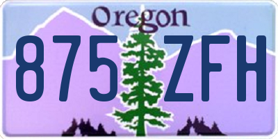 OR license plate 875ZFH