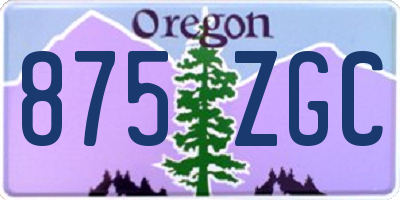 OR license plate 875ZGC