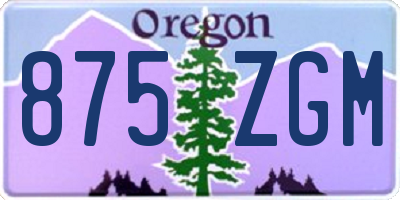 OR license plate 875ZGM