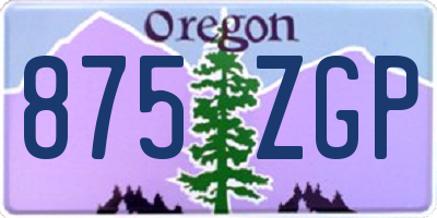 OR license plate 875ZGP