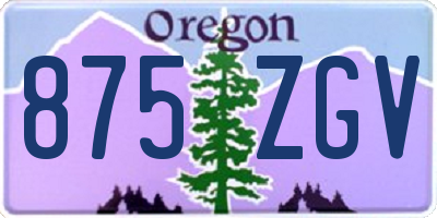 OR license plate 875ZGV