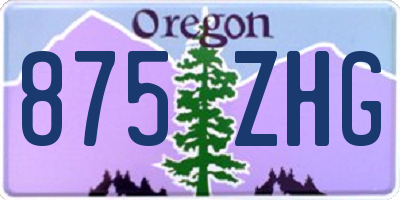 OR license plate 875ZHG