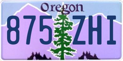 OR license plate 875ZHI