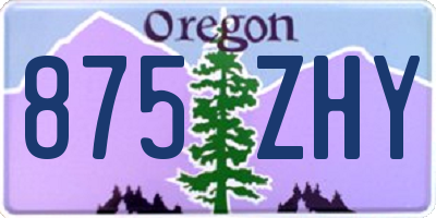 OR license plate 875ZHY