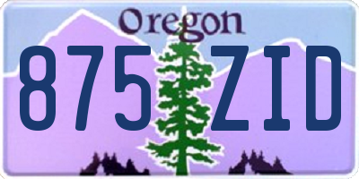 OR license plate 875ZID