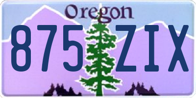 OR license plate 875ZIX