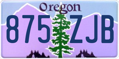 OR license plate 875ZJB