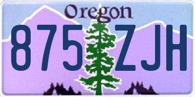 OR license plate 875ZJH