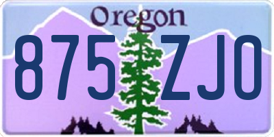 OR license plate 875ZJO