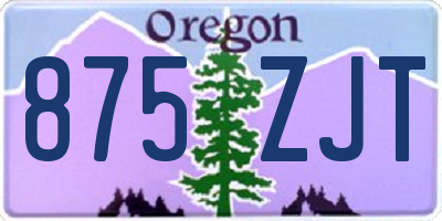 OR license plate 875ZJT
