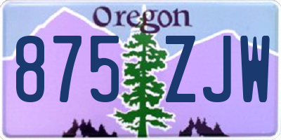 OR license plate 875ZJW