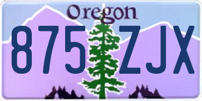 OR license plate 875ZJX
