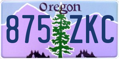 OR license plate 875ZKC