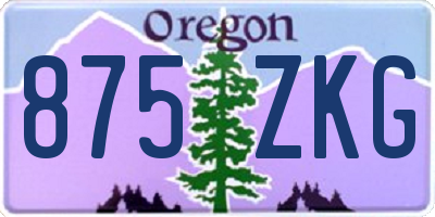 OR license plate 875ZKG