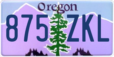 OR license plate 875ZKL