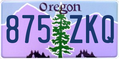 OR license plate 875ZKQ