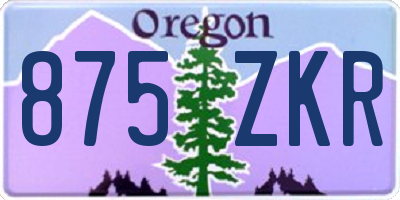 OR license plate 875ZKR