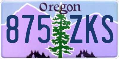 OR license plate 875ZKS
