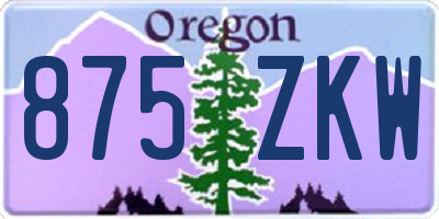 OR license plate 875ZKW