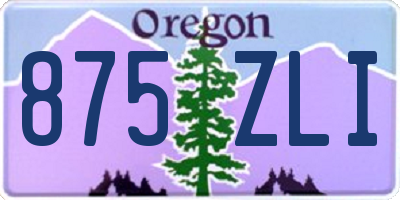 OR license plate 875ZLI