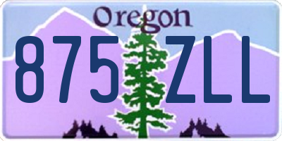 OR license plate 875ZLL