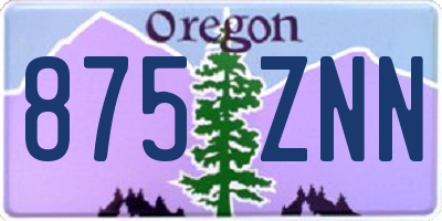 OR license plate 875ZNN