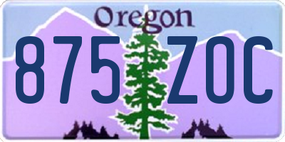 OR license plate 875ZOC