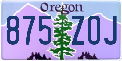 OR license plate 875ZOJ