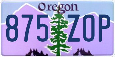 OR license plate 875ZOP