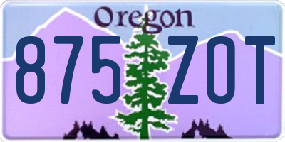 OR license plate 875ZOT