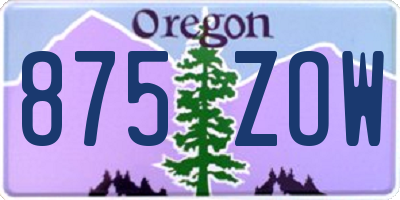 OR license plate 875ZOW