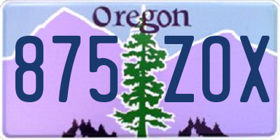 OR license plate 875ZOX