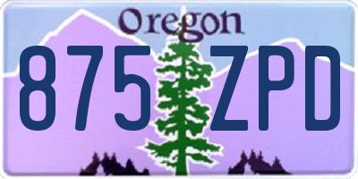 OR license plate 875ZPD