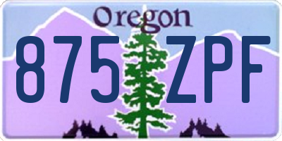 OR license plate 875ZPF