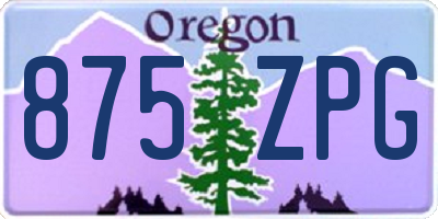 OR license plate 875ZPG