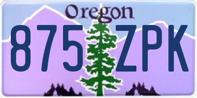 OR license plate 875ZPK