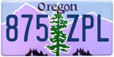 OR license plate 875ZPL