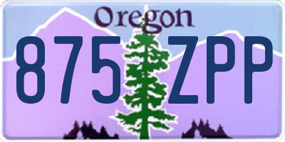 OR license plate 875ZPP