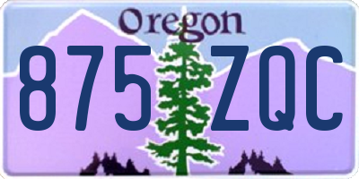 OR license plate 875ZQC