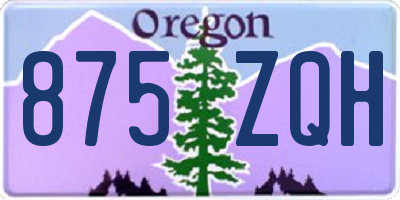 OR license plate 875ZQH